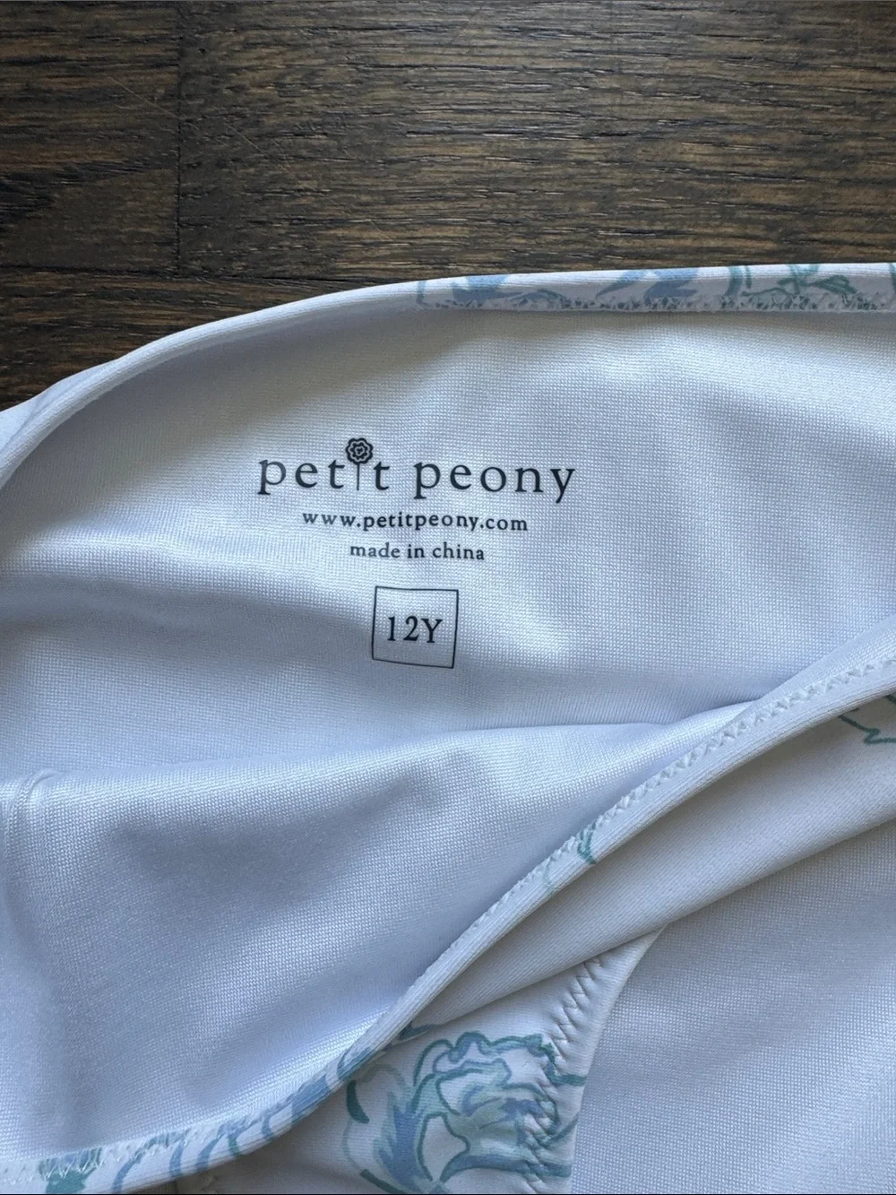 Petit Peony White & Light Blue Floral Girls' Bikini Set